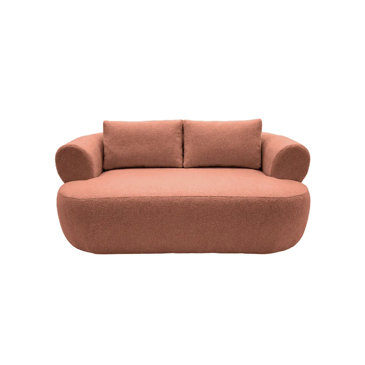 Canapé droit tissu chenille 2 places Terracotta - vue 2
