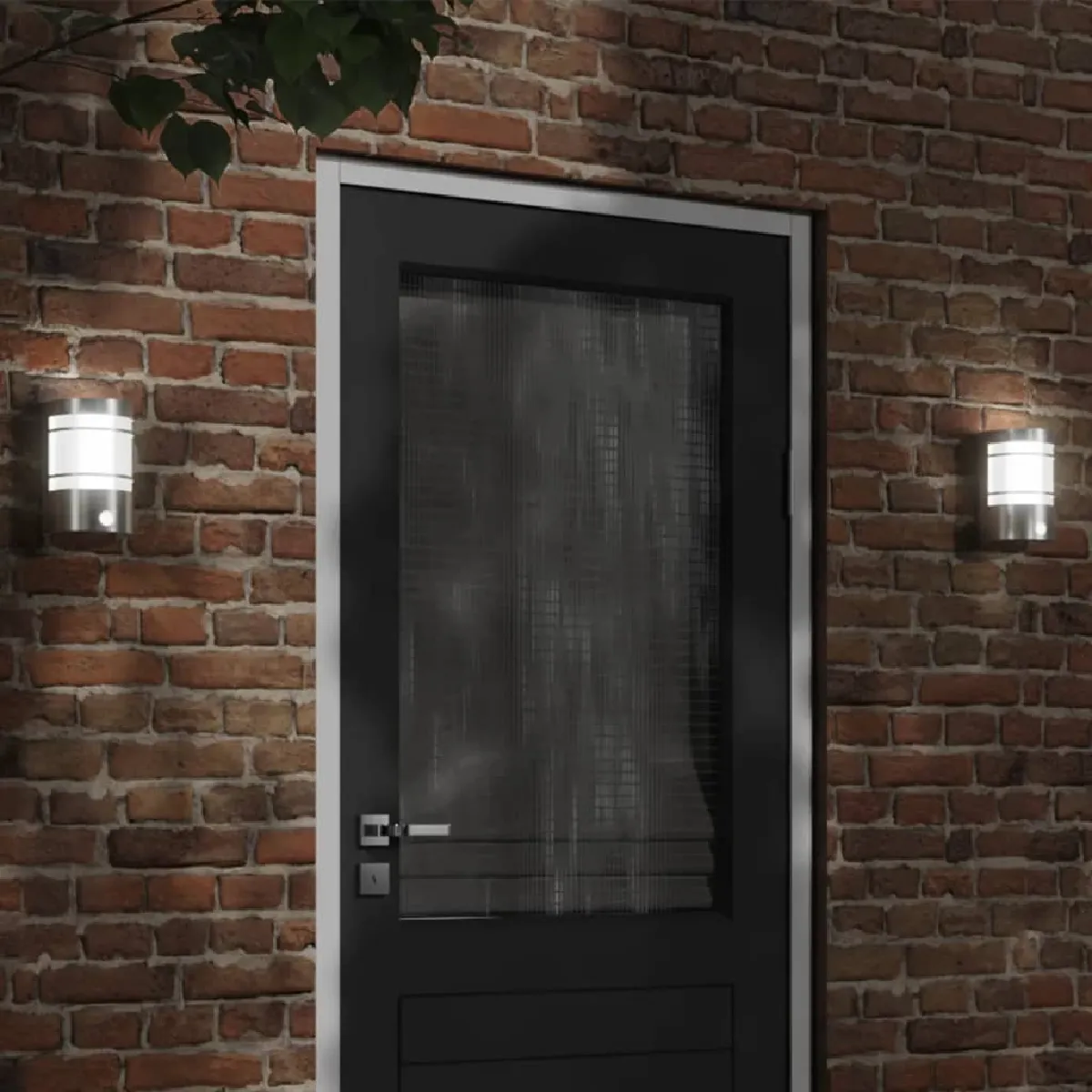 vidaXL Appliques murales d'extérieur et capteurs 2pcs acier inoxydable éclairage mural d'extérieur lampe murale de jardin - vue 3