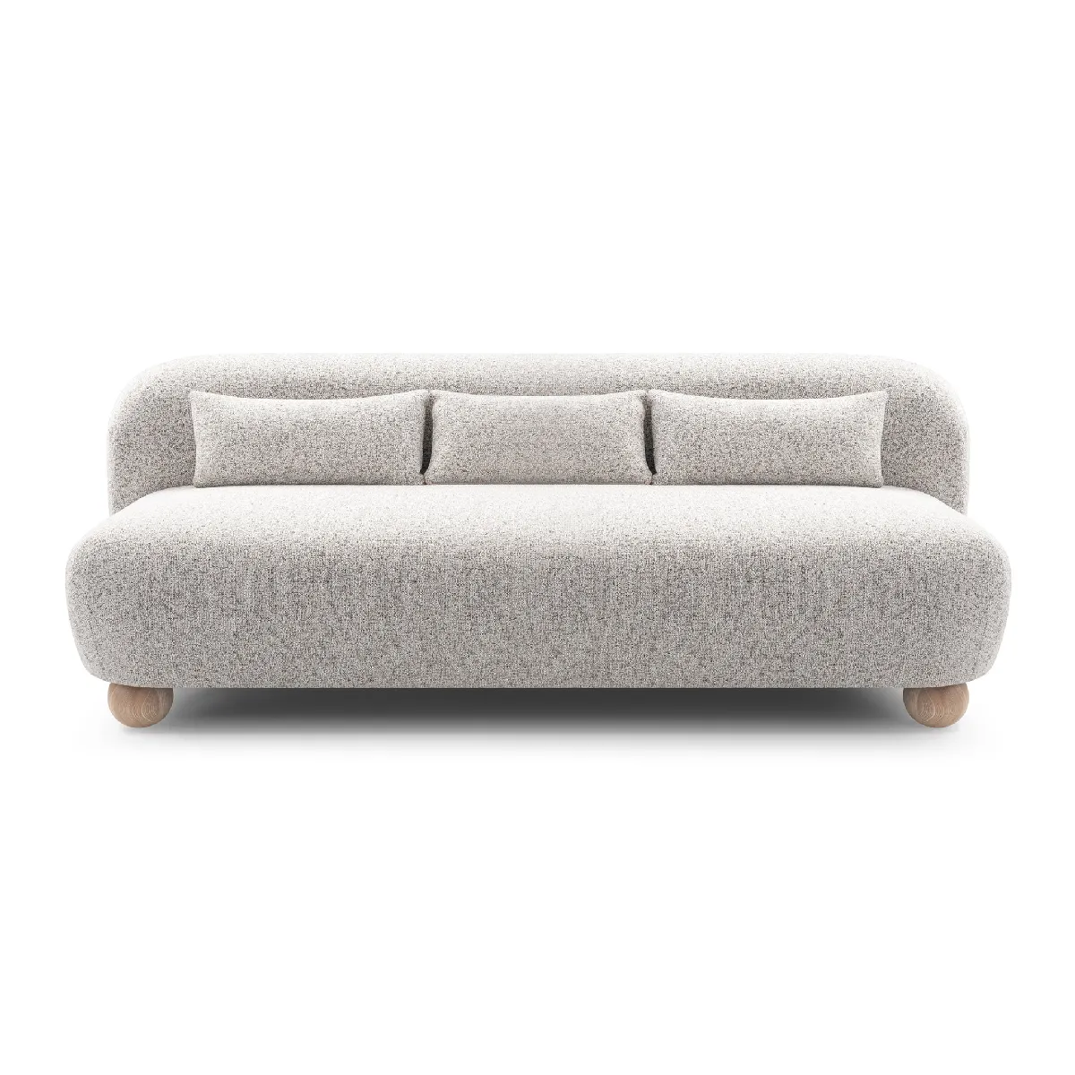 Canapé droit tissu chiné 3 places - vue 5