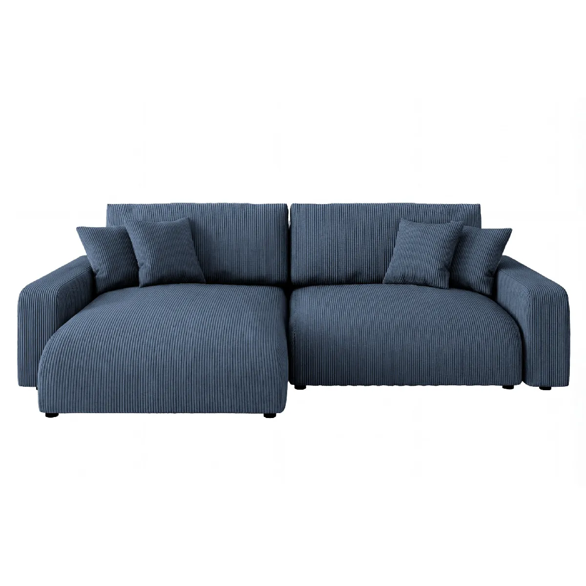 Canapé d'angle convertible velours côtelé 4 places - vue 7