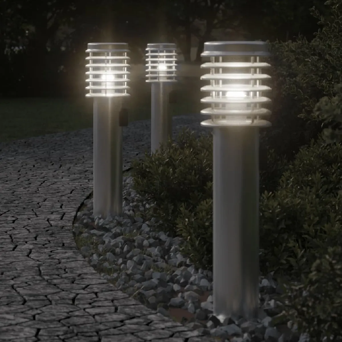 vidaXL Lampadaire dextérieur et sortie 60 cm acier inoxydable éclairage au sol dextérieur éclairage au sol de 4006373 - vue 2