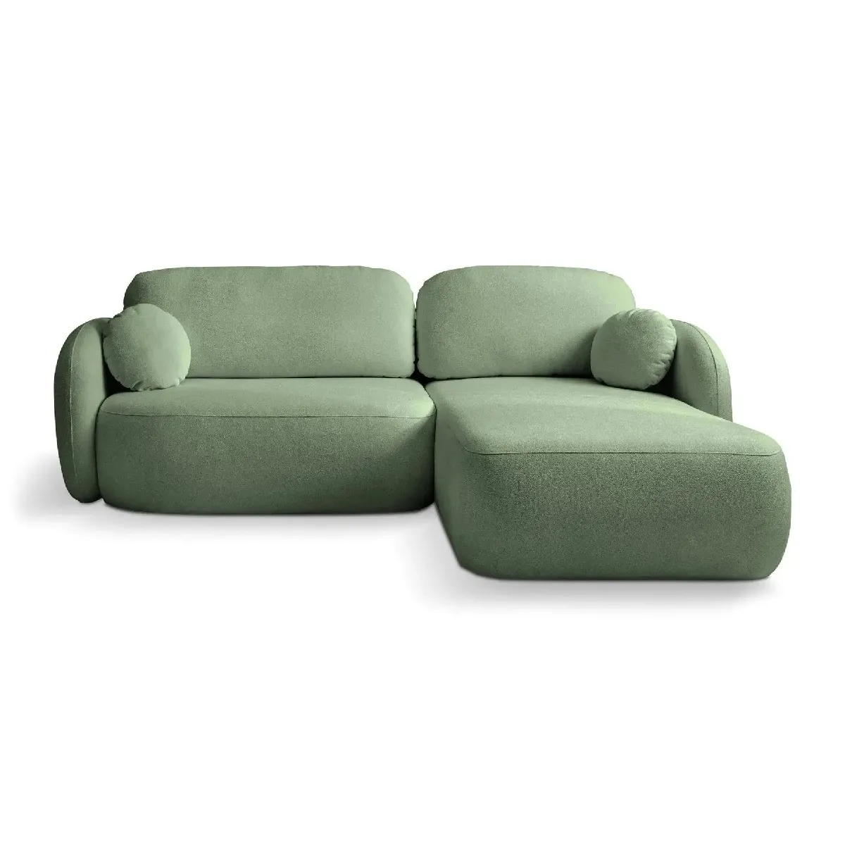 Canapé d'angle convertible tissu bouclette 4 places Droit - vue 2