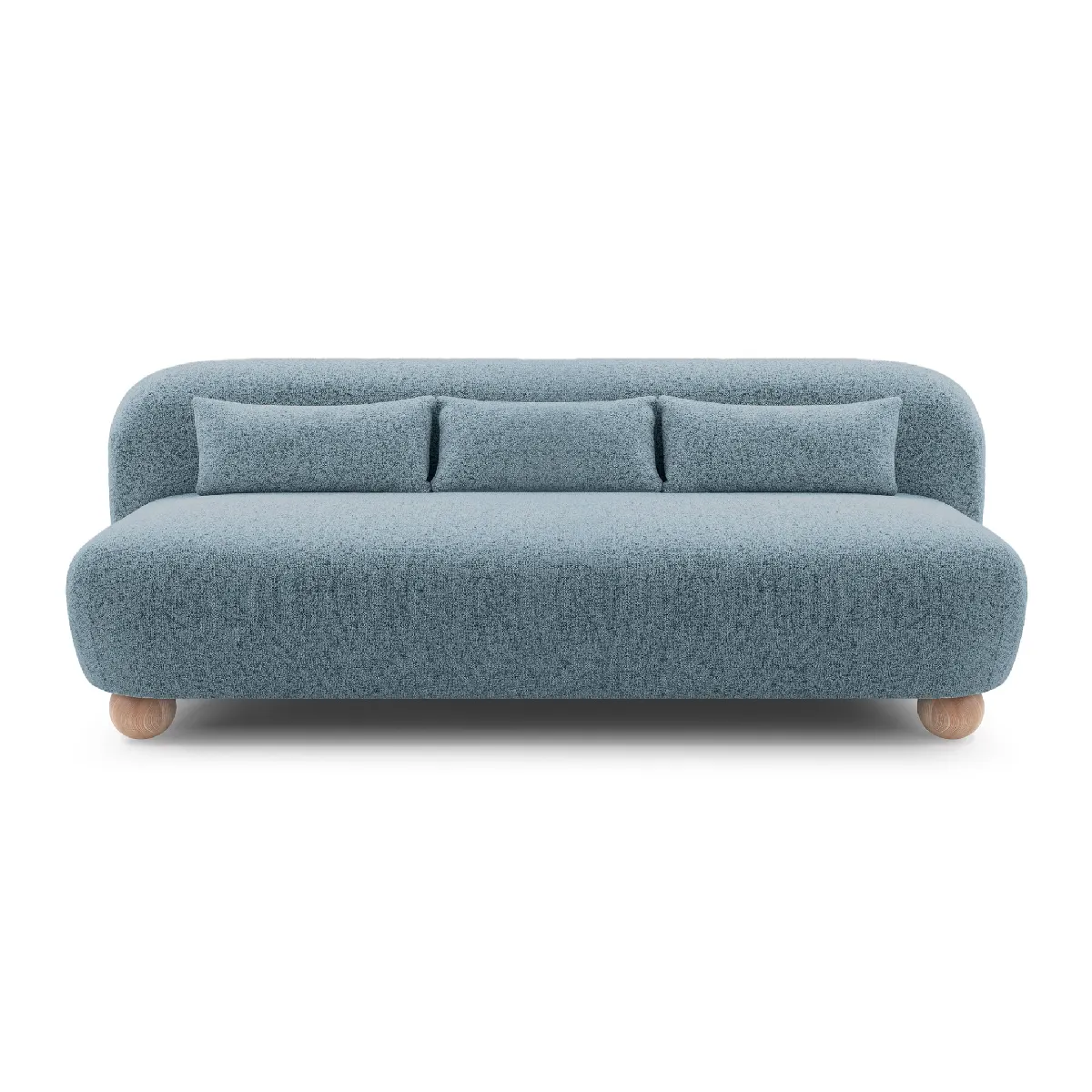 Canapé droit tissu chiné 3 places - vue 2