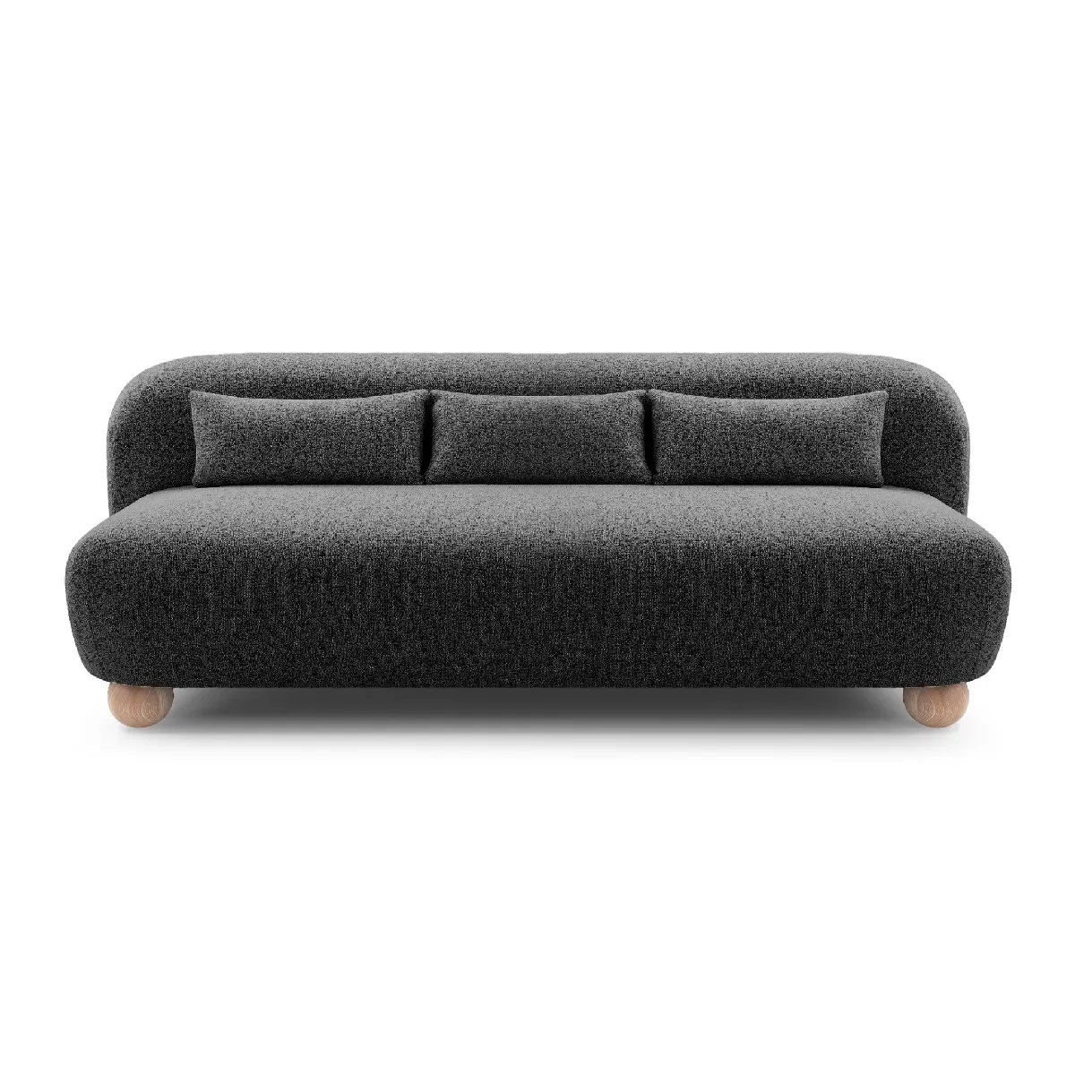 Canapé droit tissu chiné 3 places - vue 4