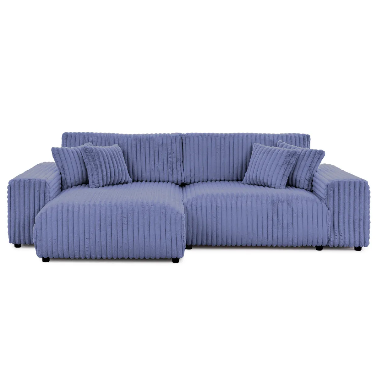 Canapé d'angle convertible velours côtelé 4 places - vue 10