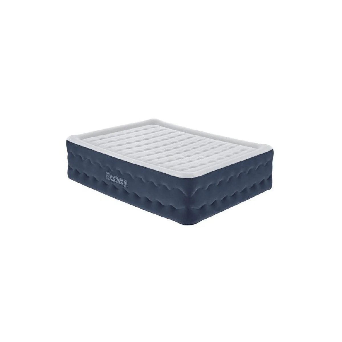 BESTWAY TruLeisure Lit gonflable 2 places - 203x152x51 cm - Gris/ Bleu