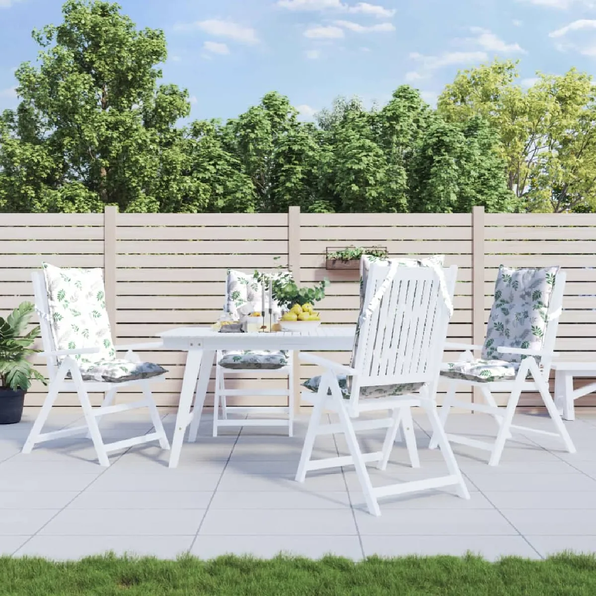 vidaXL Coussins de chaise lot de 4 Motif feuille - vue 3