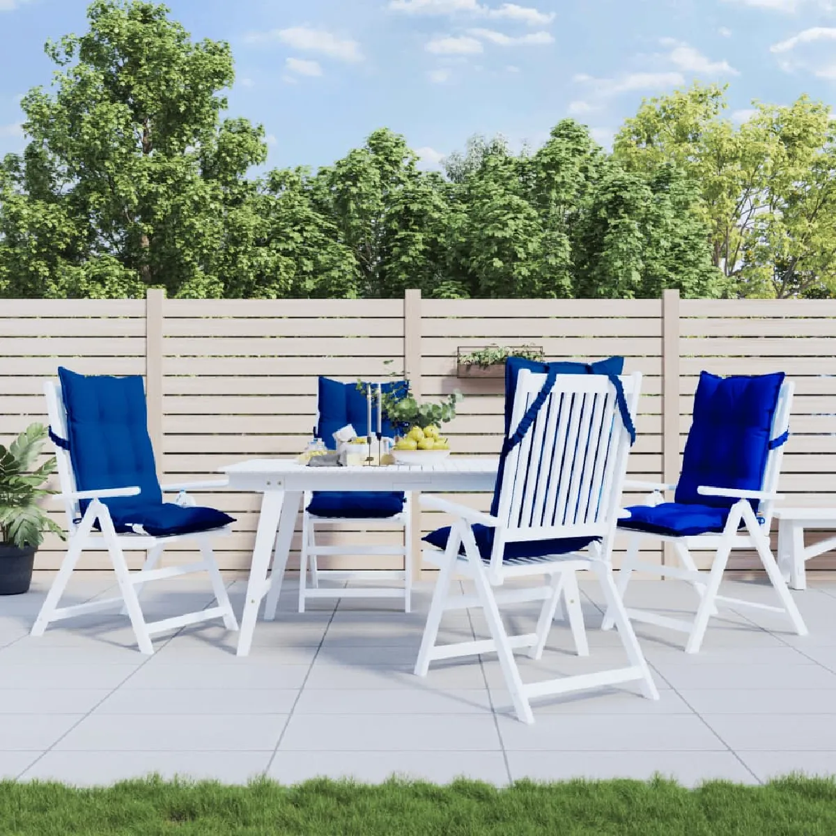 vidaXL Lot de 6 coussins de chaise à dossier haut royal - vue 6