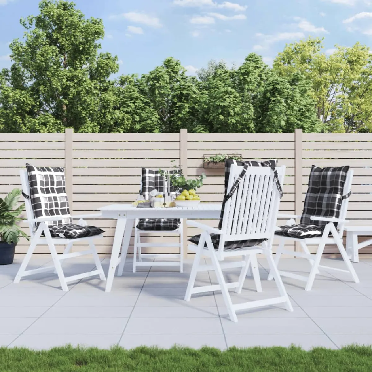 vidaXL Coussins de chaise Carreaux Rouges - vue 2