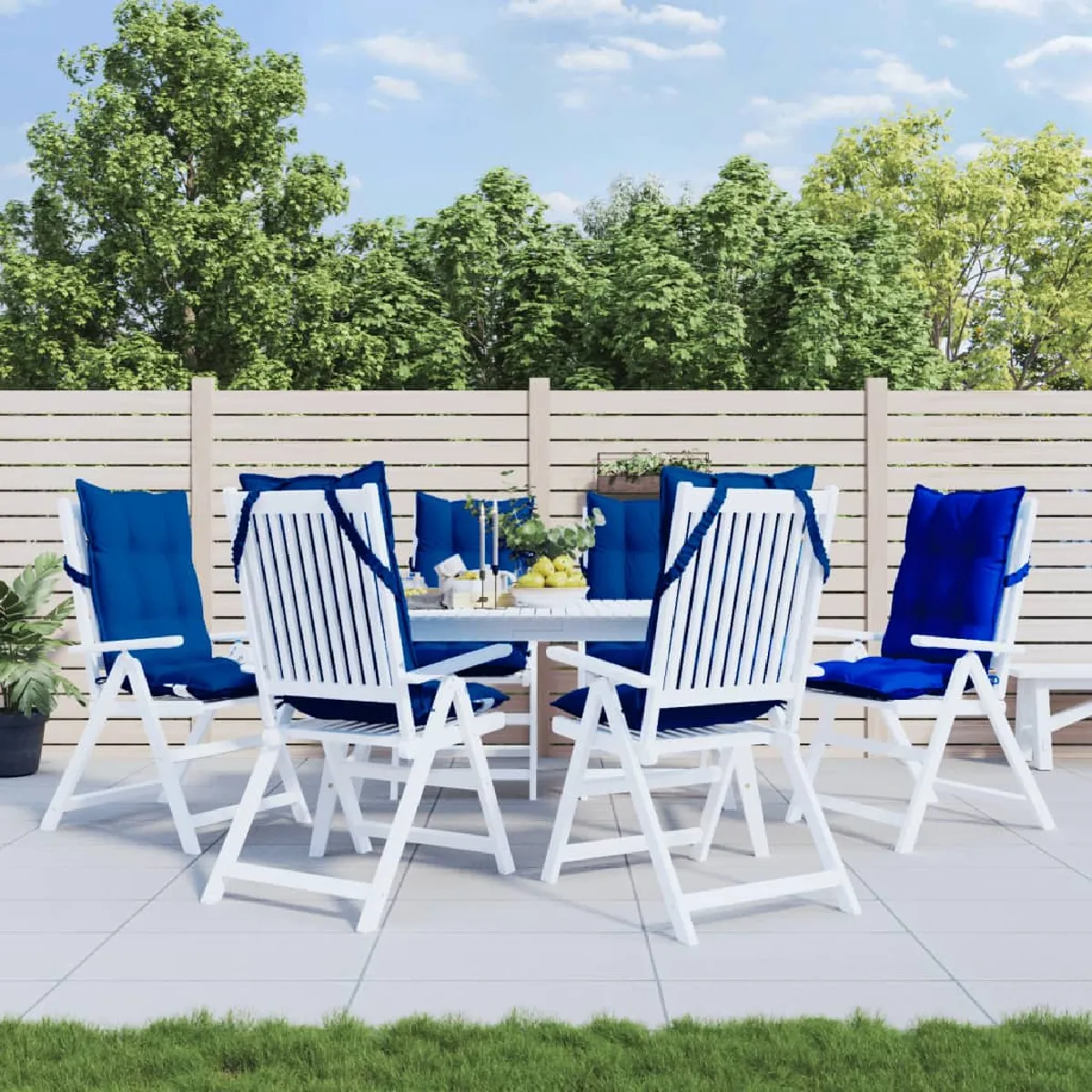 vidaXL Lot de 6 coussins de chaise à dossier haut royal - vue 7