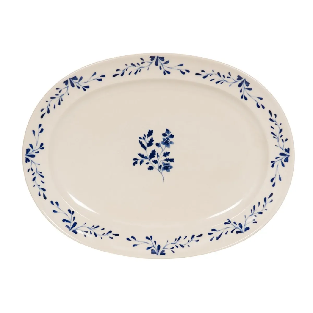 Plat ovale Appoline bleu 42x30 cm grès 42.00x32.00 cm - Image 3