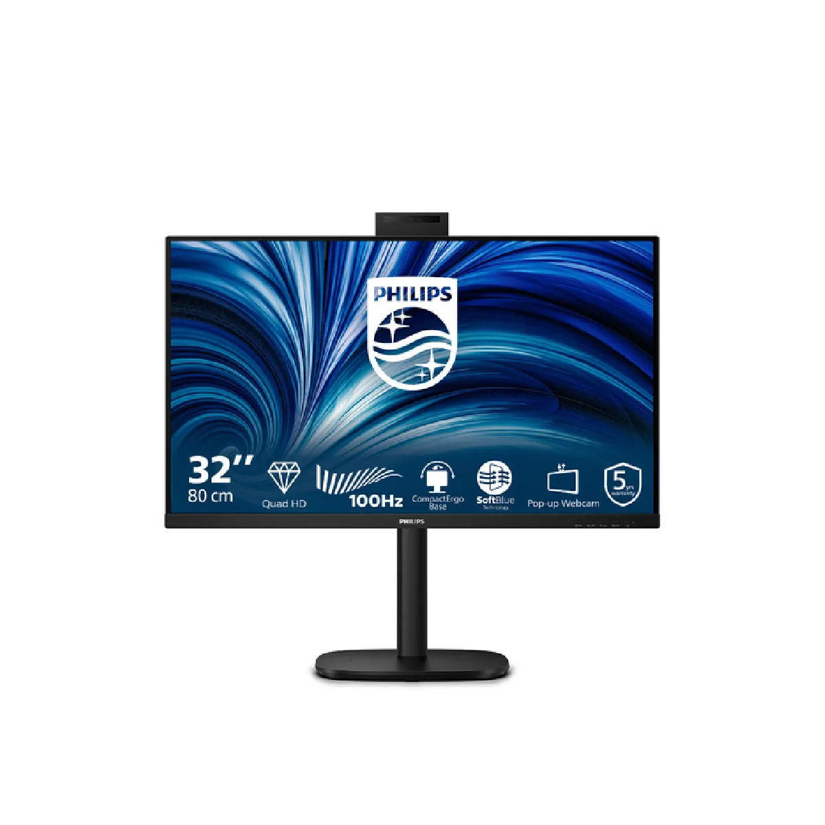 Philips 32B2U3601H 3000 Series écran LED 32 31.5 visualisable 2560 x 1440 QHD @ 100 Hz IPS 1000:1 HDMI DisplayPort USB C haut parleurs - vue 7