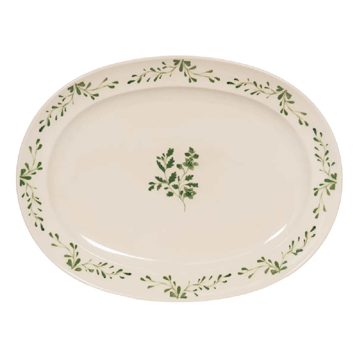 Plat ovale Appoline vert 42x30 cm grès 42.00x32.00 cm - Image 2