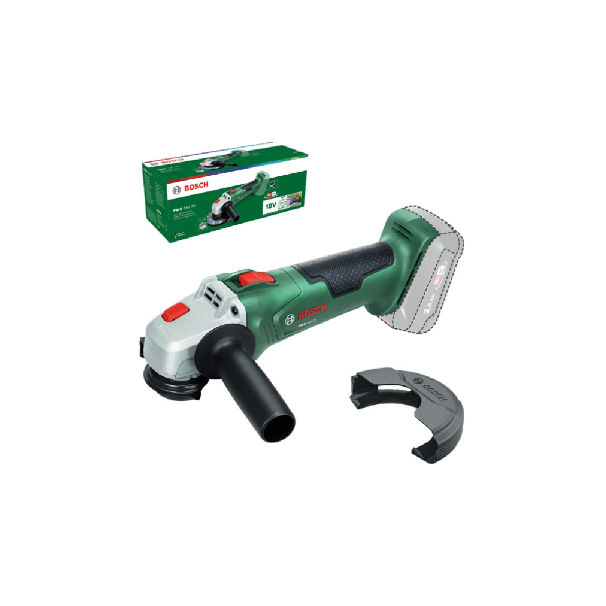 Meuleuse angulaire sans fil BOSCH PWS 18V 70 125mm 18V - vue 8