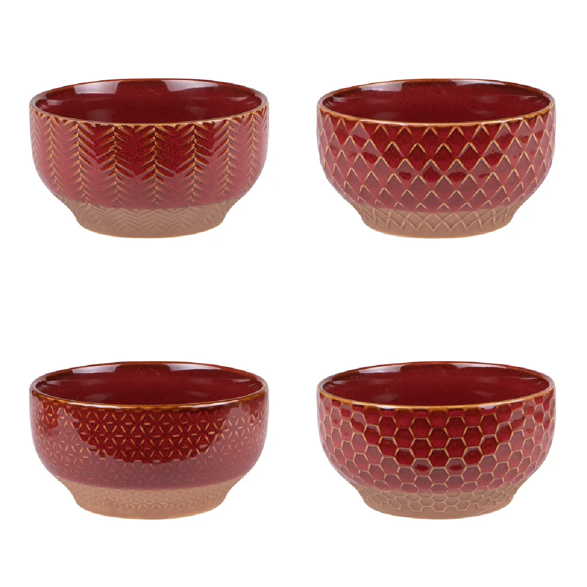 Table Passion Rouge Coffret De 4 Coupelles Jaspe 12 Cm