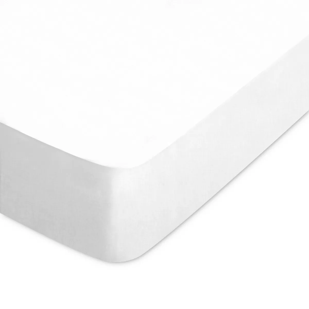 LINNEA  Drap housse uni 120x190 cm bonnet 50 cm 100% coton ALTO blanc