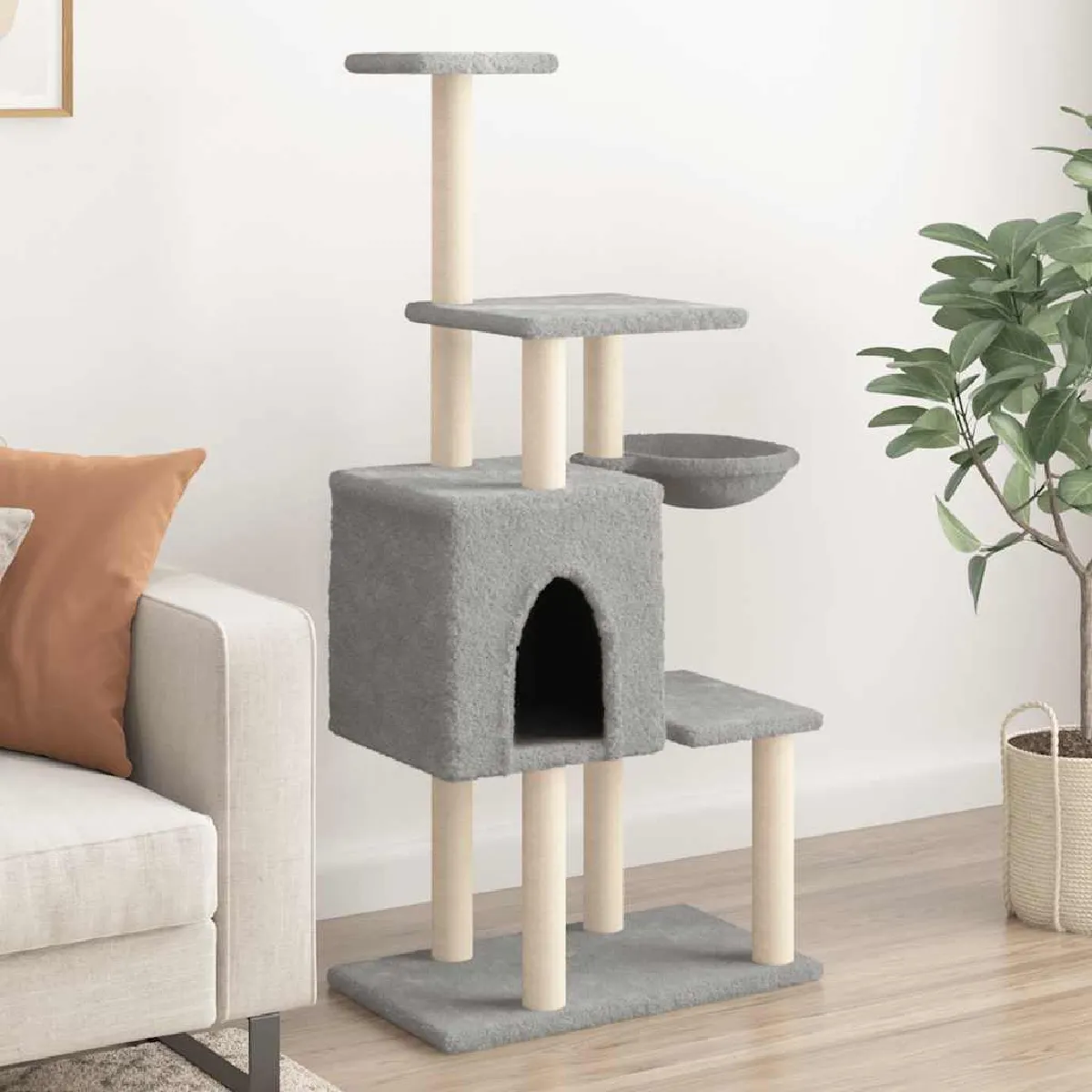 vidaXL Arbre à chat avec griffoirs 131 cm - vue 4