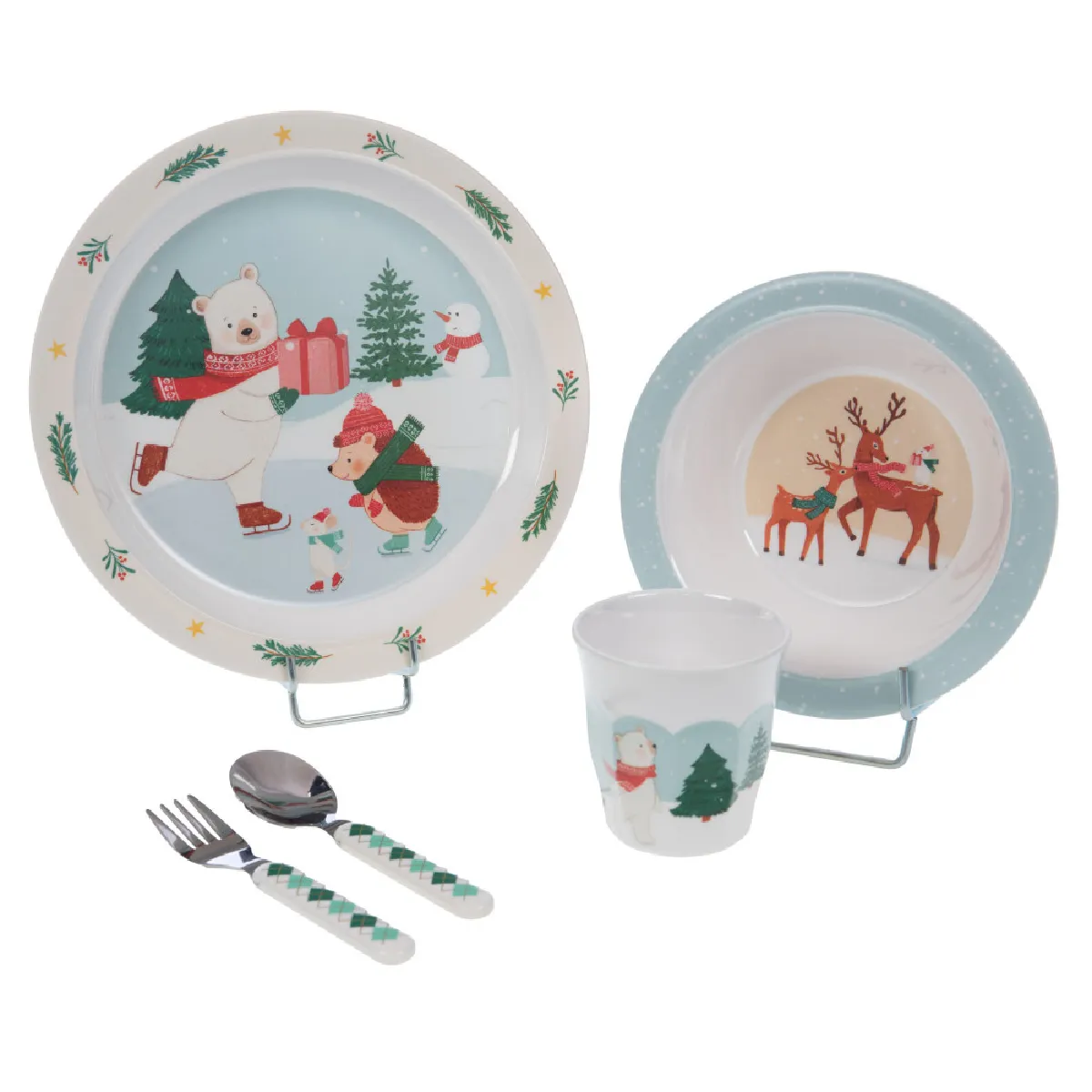 Amadeus Les Petits Coffret Déjeuner 5 Pièces Hiver Patinoire