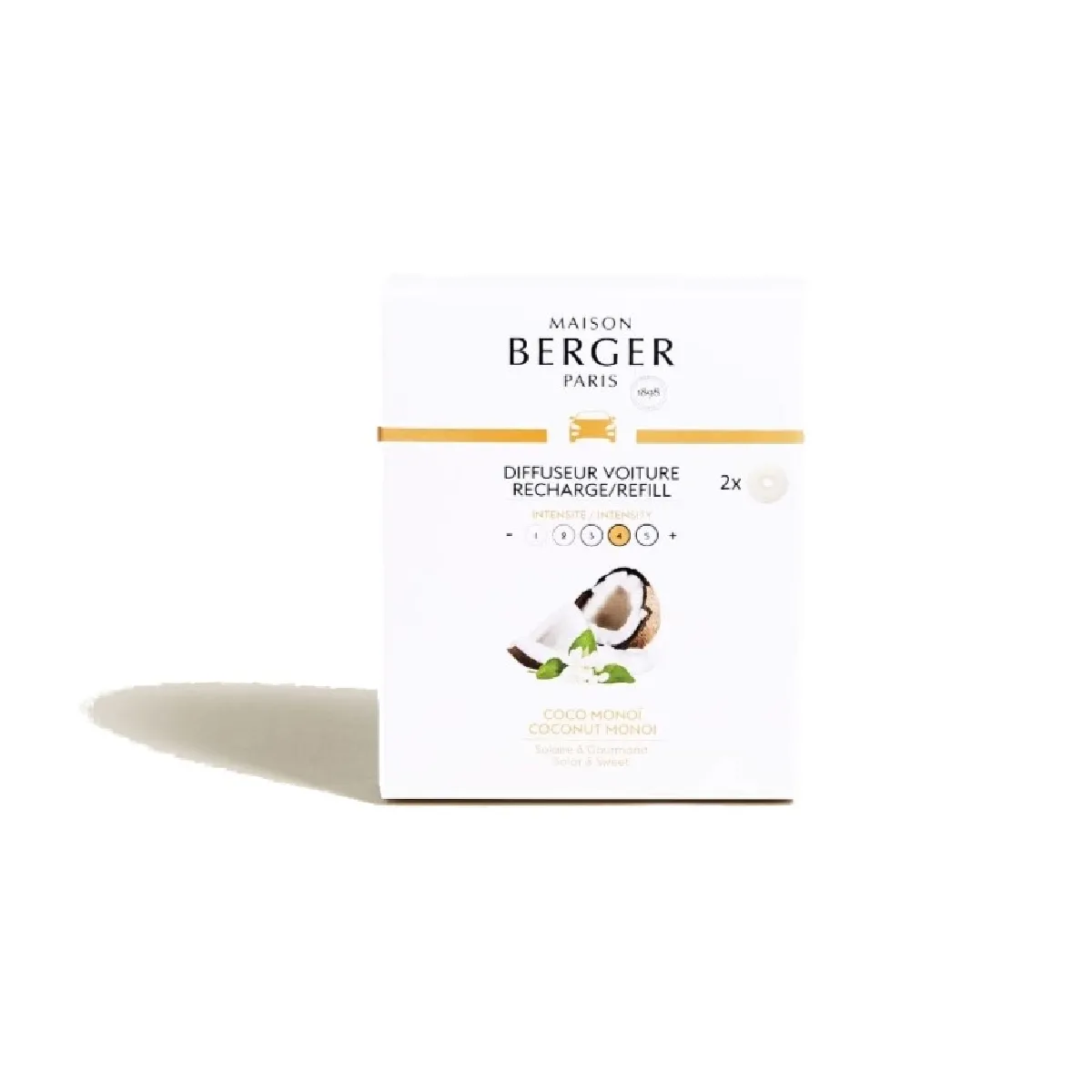 Maison Berger Recharge Diffuseur Voiture Coco Monoï 2 Unités Parfums Fruités pour Aération de Véhicule - Image 3