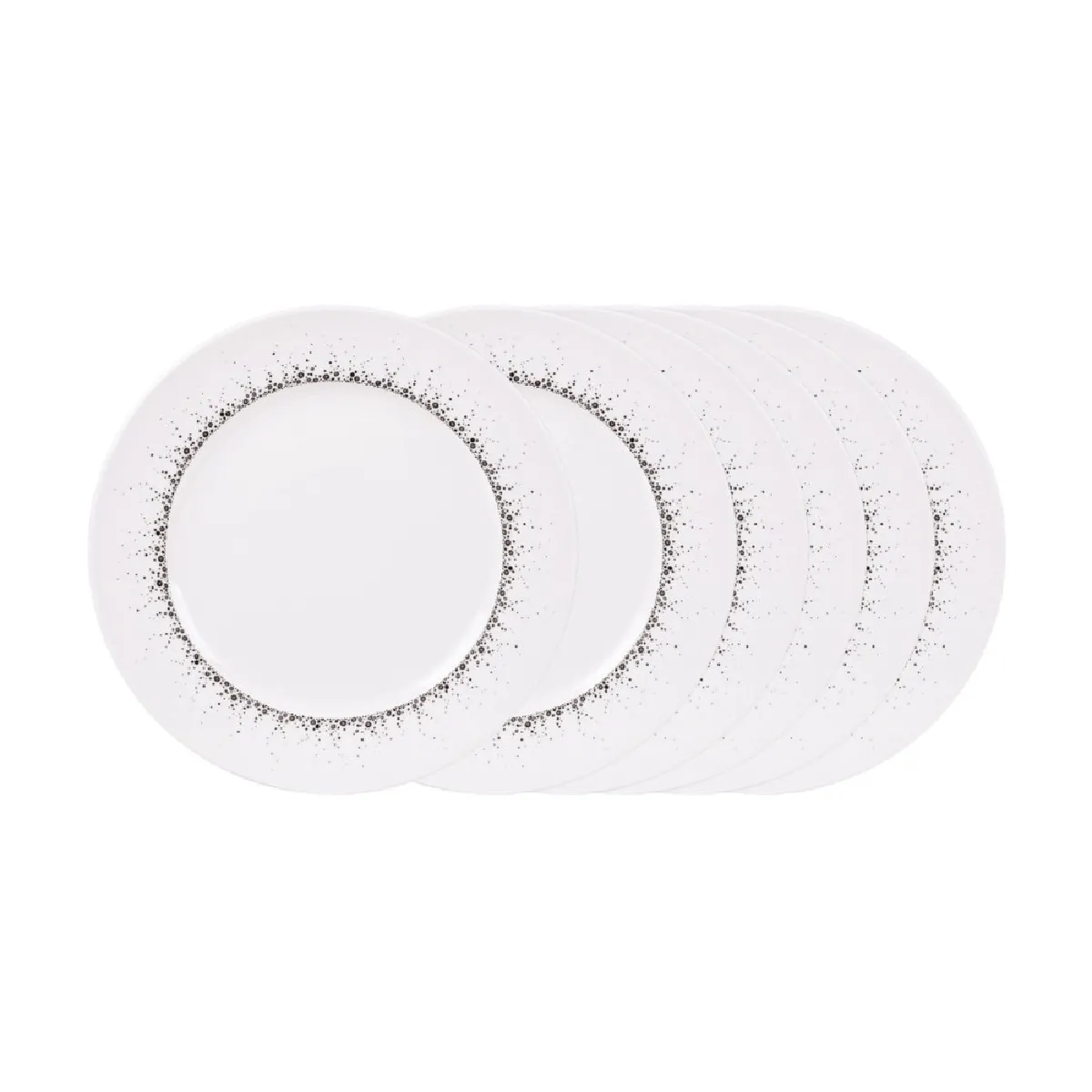 Assiette plate Boréalis gris 27 cm (lot de 6)