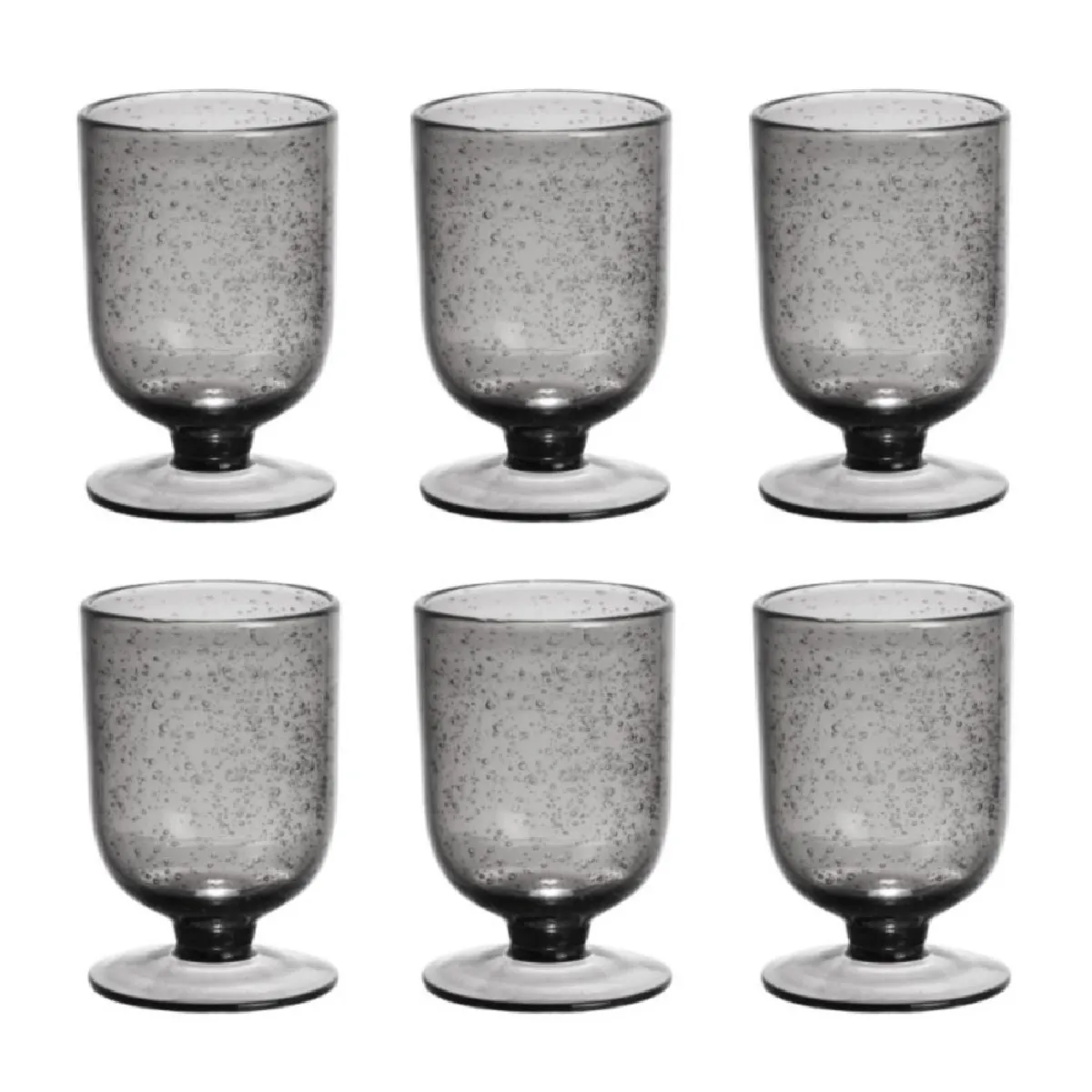 TABLE PASSION Verre à pied Gordes Bullé 25 cl gris (lot de 6)