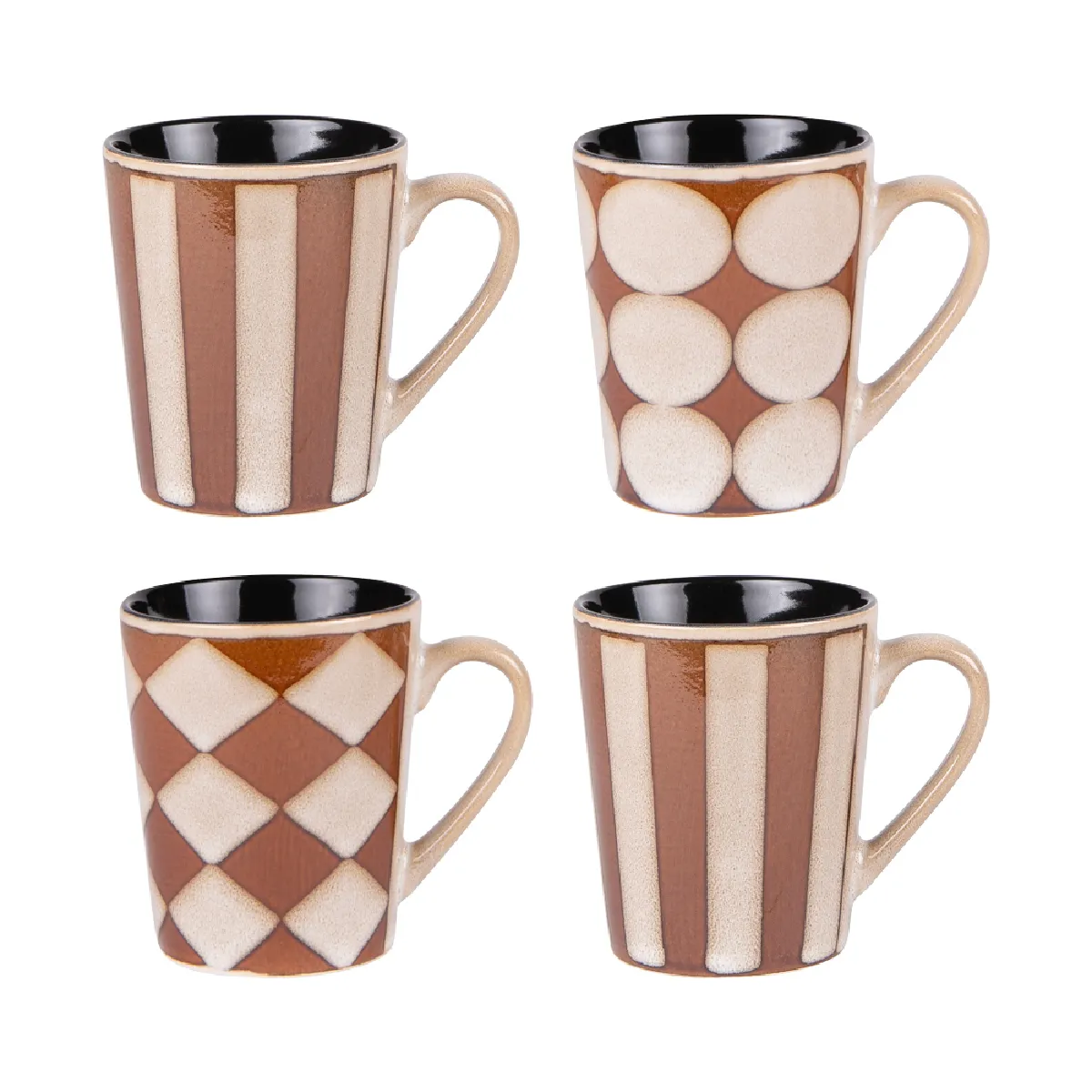 Non Communiqué Multicolore Coffret De 4 Mugs Shelby 40 Cl - Table Passion - Grès - Image 2