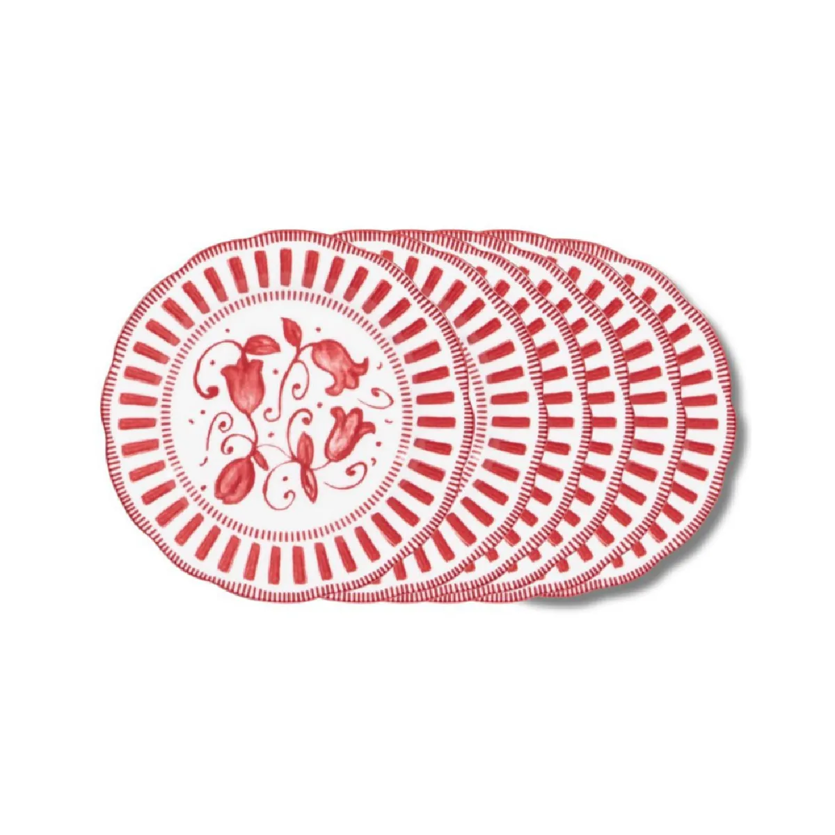 Assiette à dessert Napoli rouge 21 cm (lot de 6)