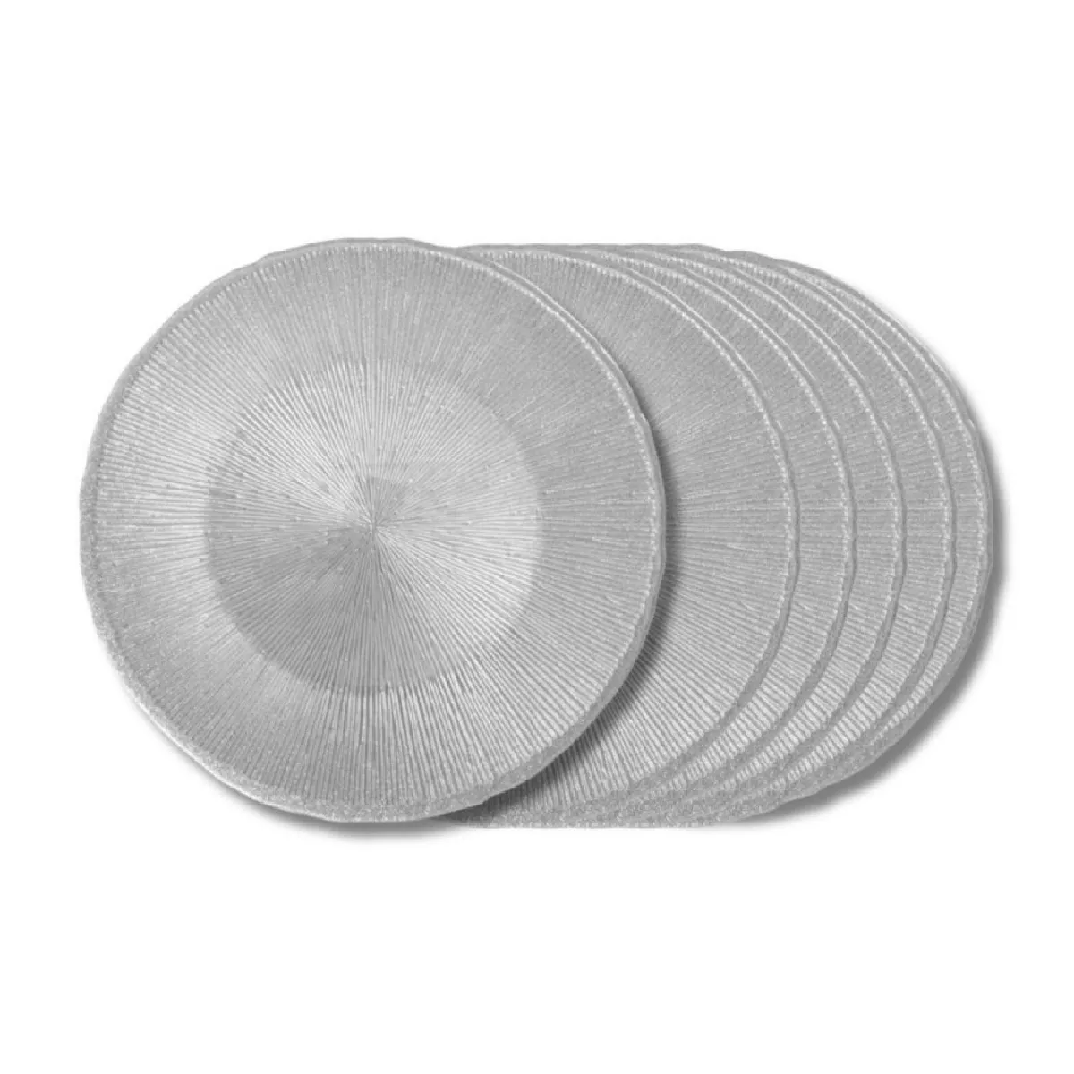 Assiette plate Glitter grise 28 cm (lot de 6)