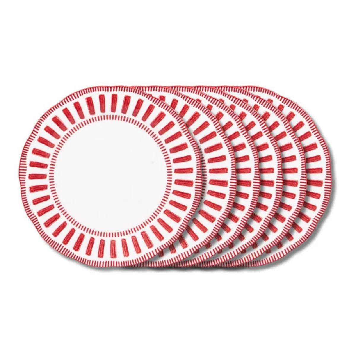 Assiette plate Napoli rouge 27 cm (lot de 6)