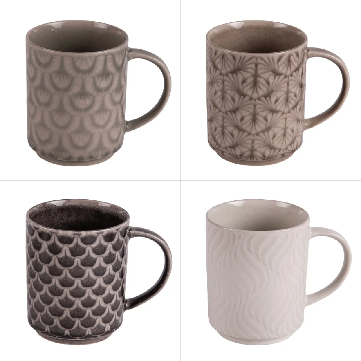 Non Communiqué Multicolore Mug Eyran 50 Cl (Lot De 4) - Table Passion - Grès - Image 3