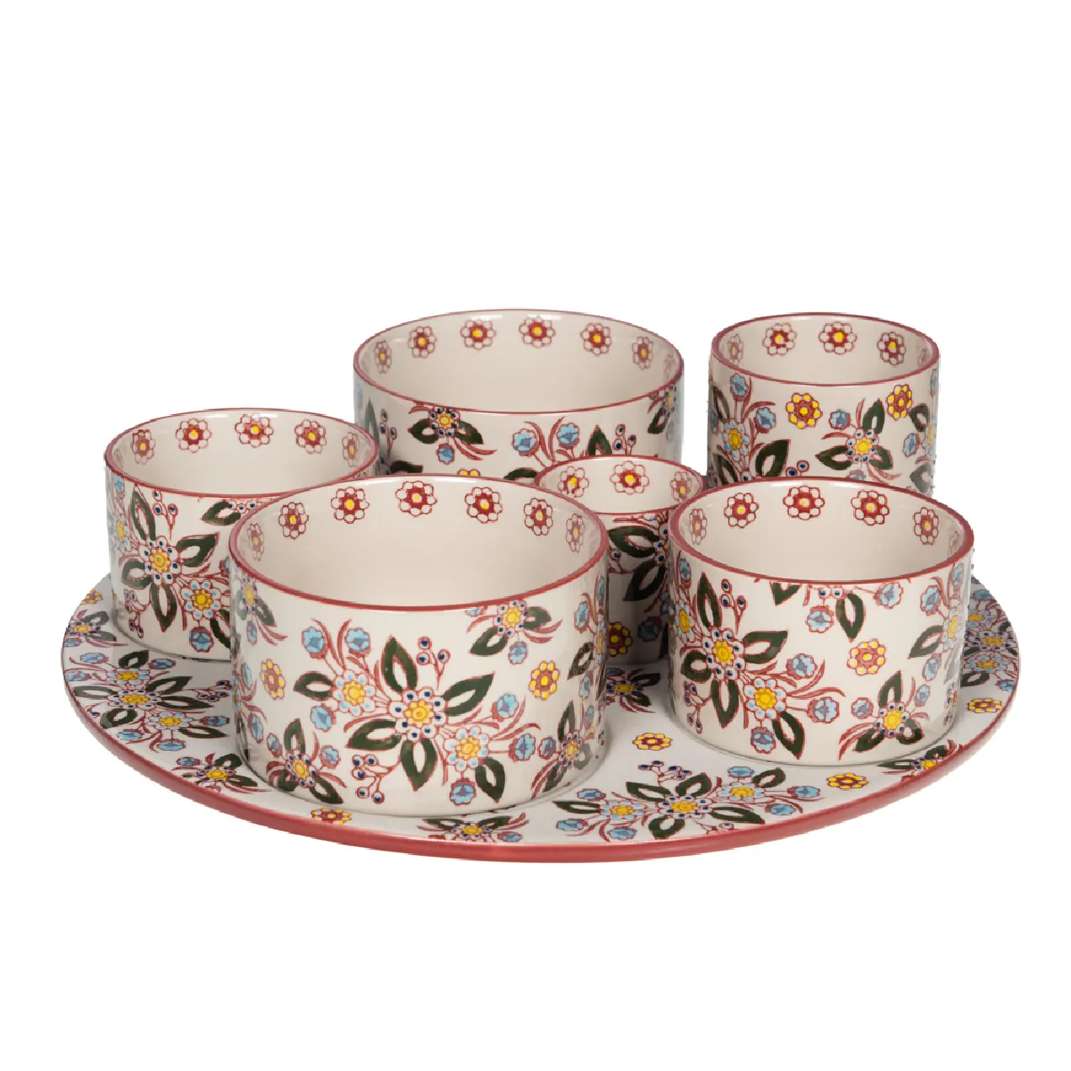 Table Passion Service Apéritif 6 Pièces Siena 31 Cm - Multicolore - Grès - Image 3