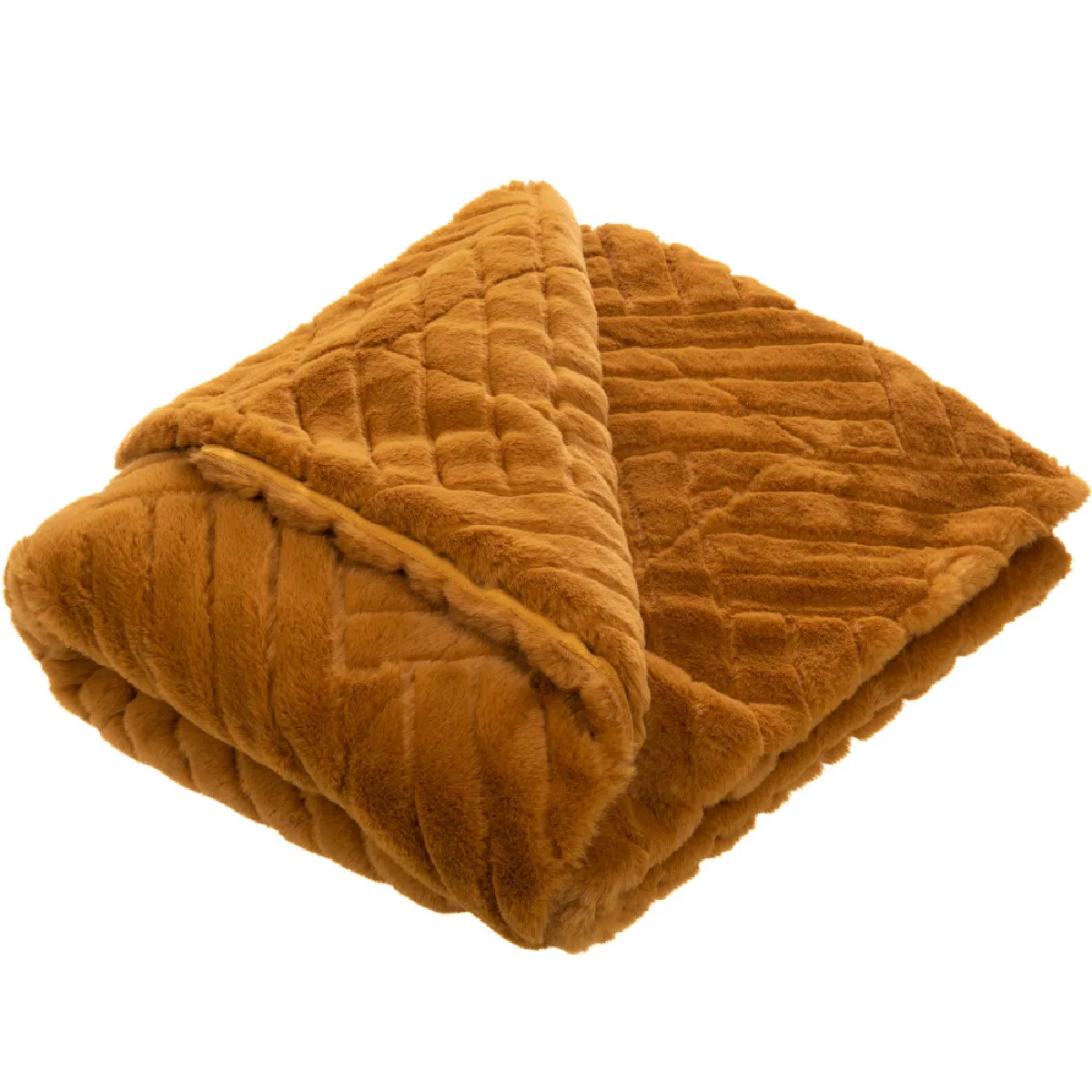 Non Communiqué Marron Plaid Victoria Camel 130X170 Cm - Amadeus - Polyester - Image 3