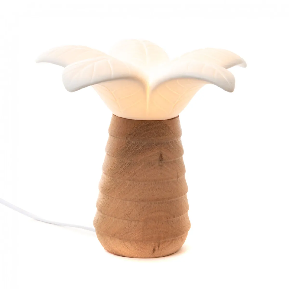 Non Communiqué Blanc Lampe Palmier - Amadeus - Marron - Porcelaine - Image 2