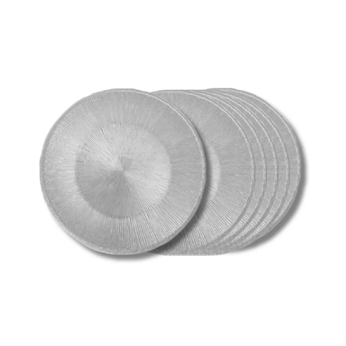 Table Passion Grise Assiette À Dessert Glitter 21 Cm (Lot De 6)