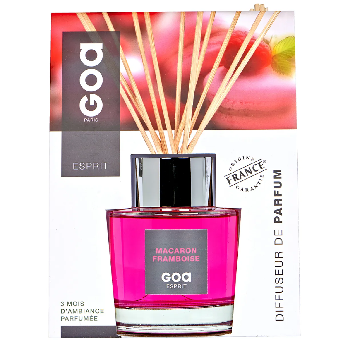 Goa Diffuseur À Bâtons Macaron Framboise - 200 Ml