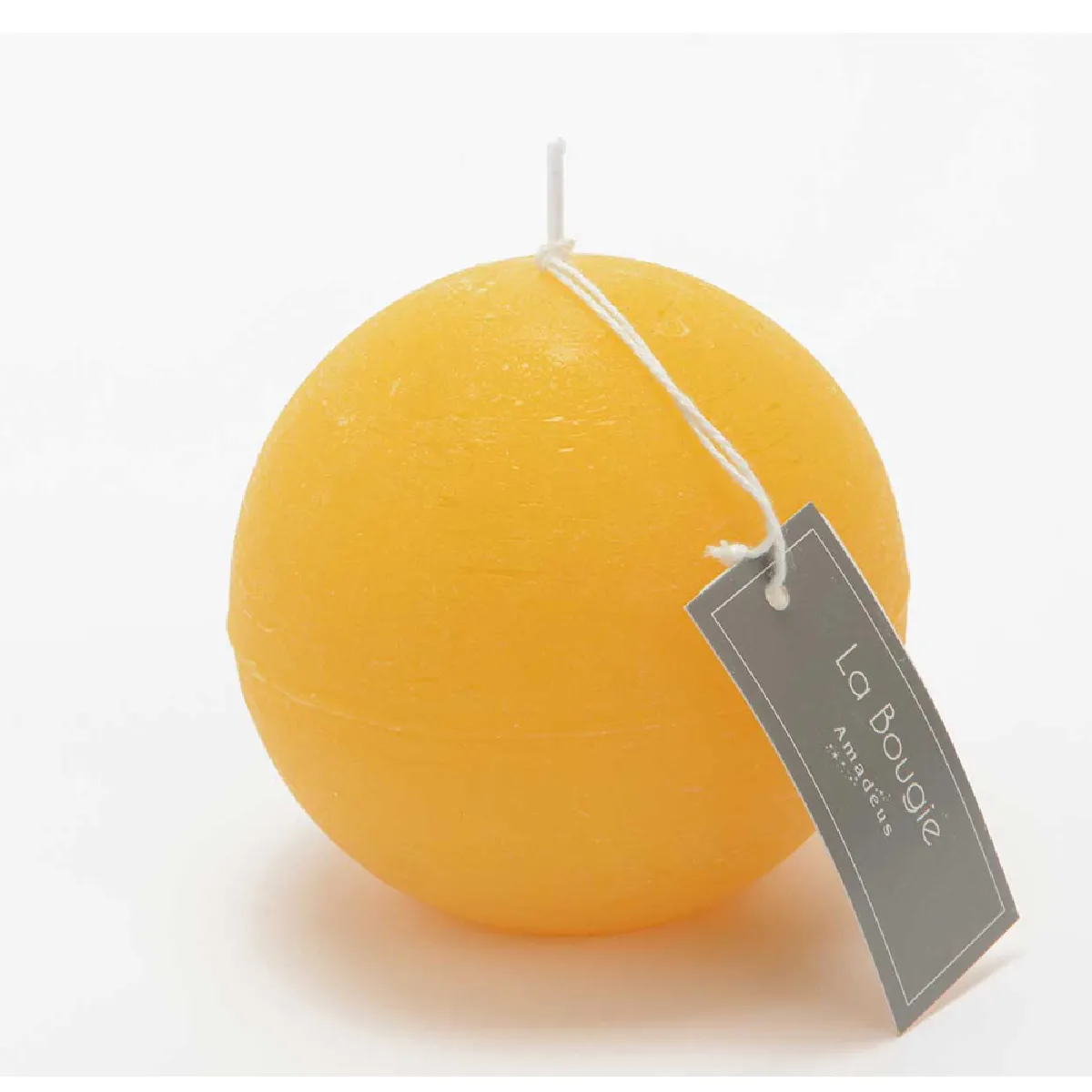 Bougie grande sphère 8 cm moutarde lot de 6