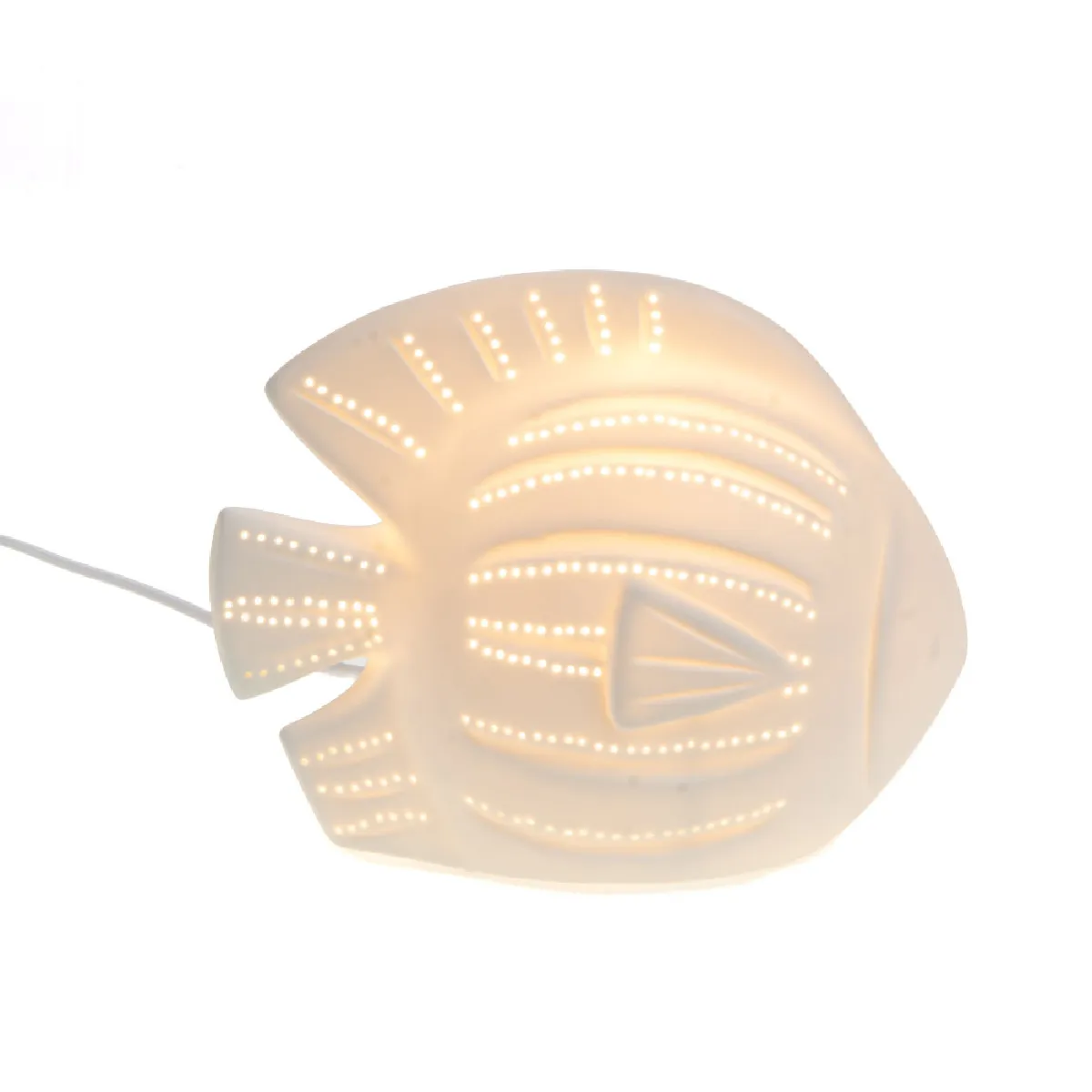 Amadeus Lampe poisson en porcelaine - Blanc