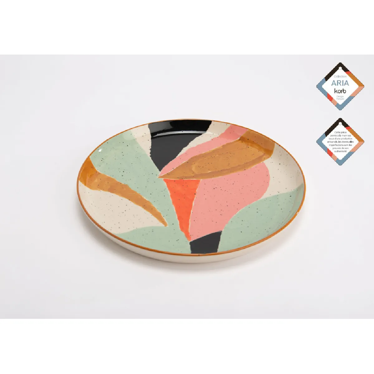 Non Communiqué Multicolore Assiette De Présentation 32 Cm Aria (Lot De 2) - Amadeus - Grès - Image 3