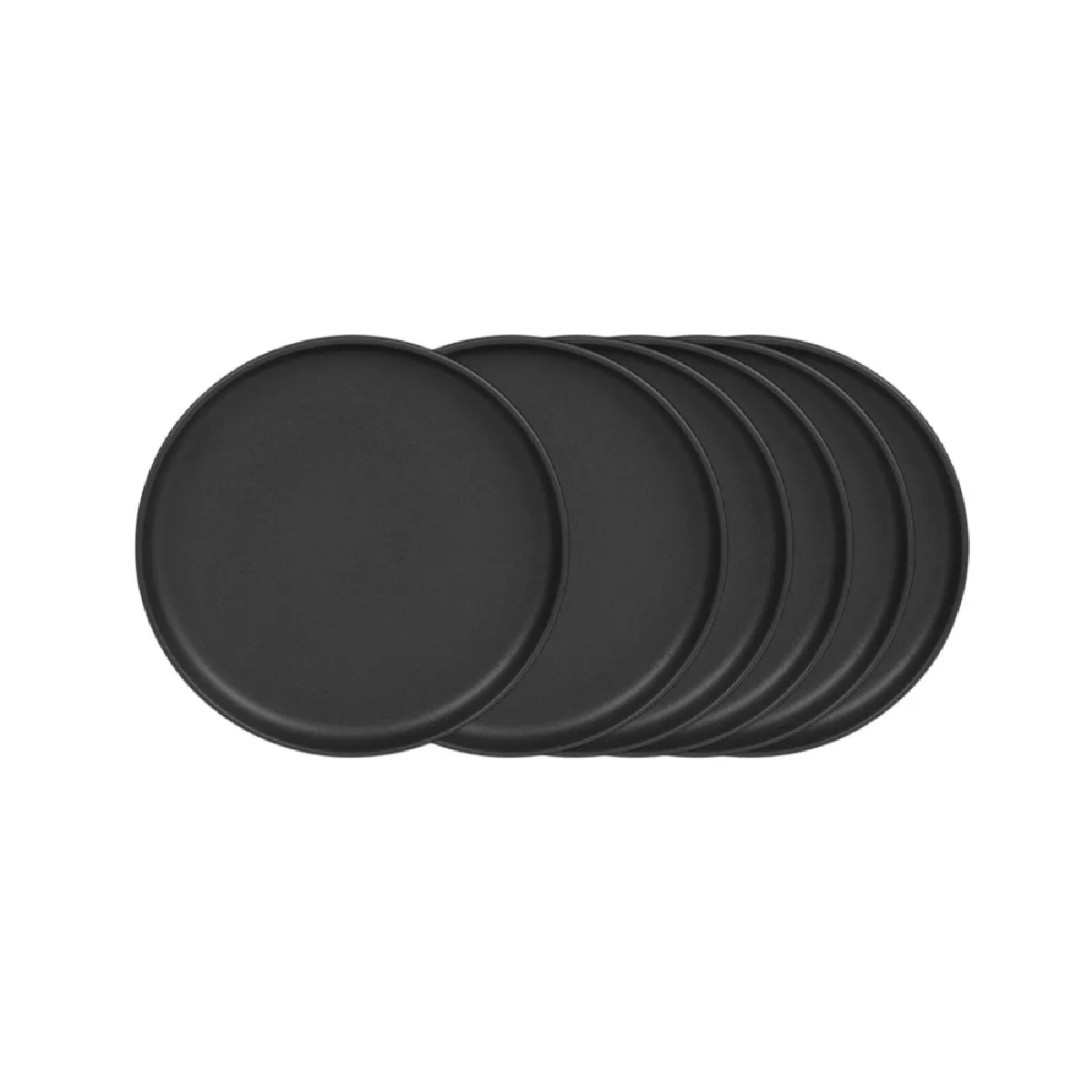 Assiette à dessert Uno noir 22 cm (lot de 6)