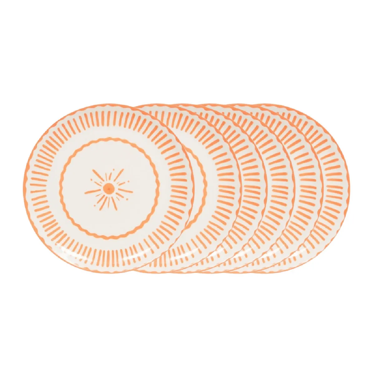 Assiette plate Tamara orange 27 cm (lot de 6)