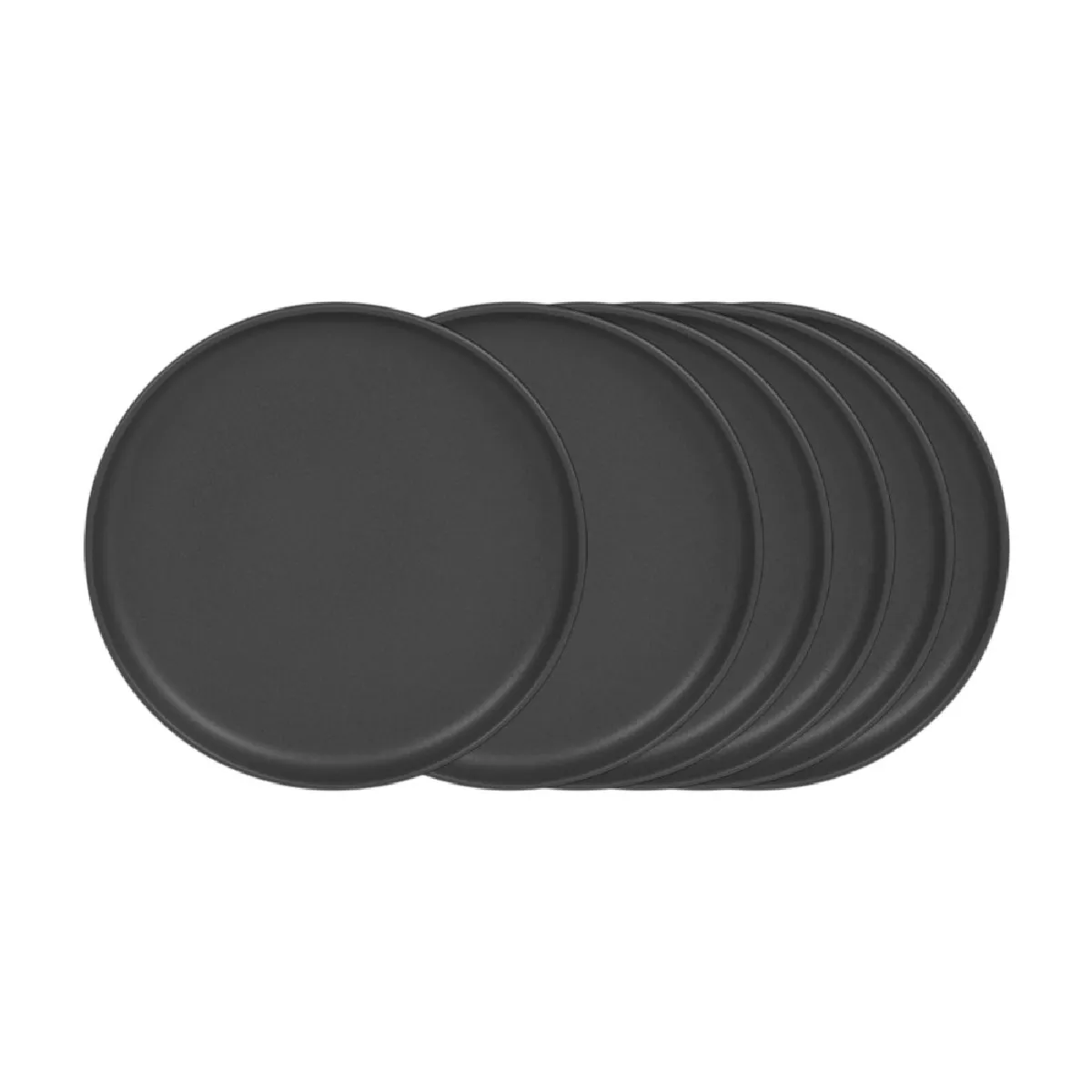 Assiette plate Uno noir 28 cm (lot de 6)