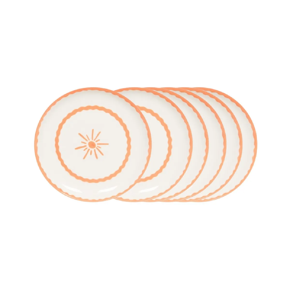 Assiette à dessert Tamara orange 20 cm (lot de 6)