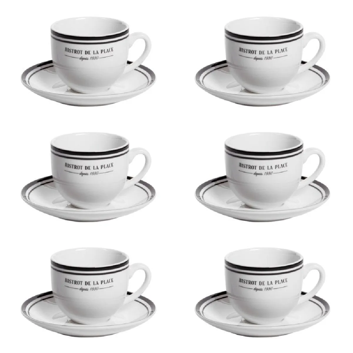 Table Passion Tasse Avec Soucoupe Bistrot 22 Cl (Lot De 6)