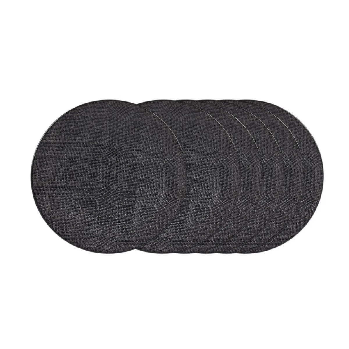 Assiette plate Vésuvio noir 27 cm (lot de 6)