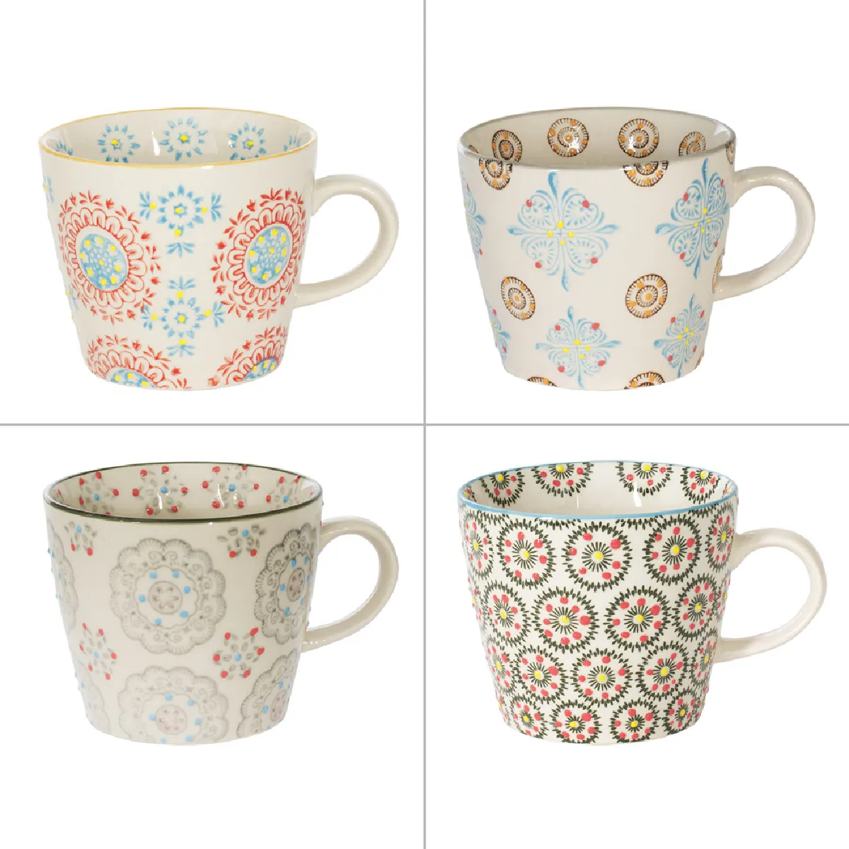 Table Passion - Coffret de 4 tasses Bohème - 30 cl - Grès - Image 2