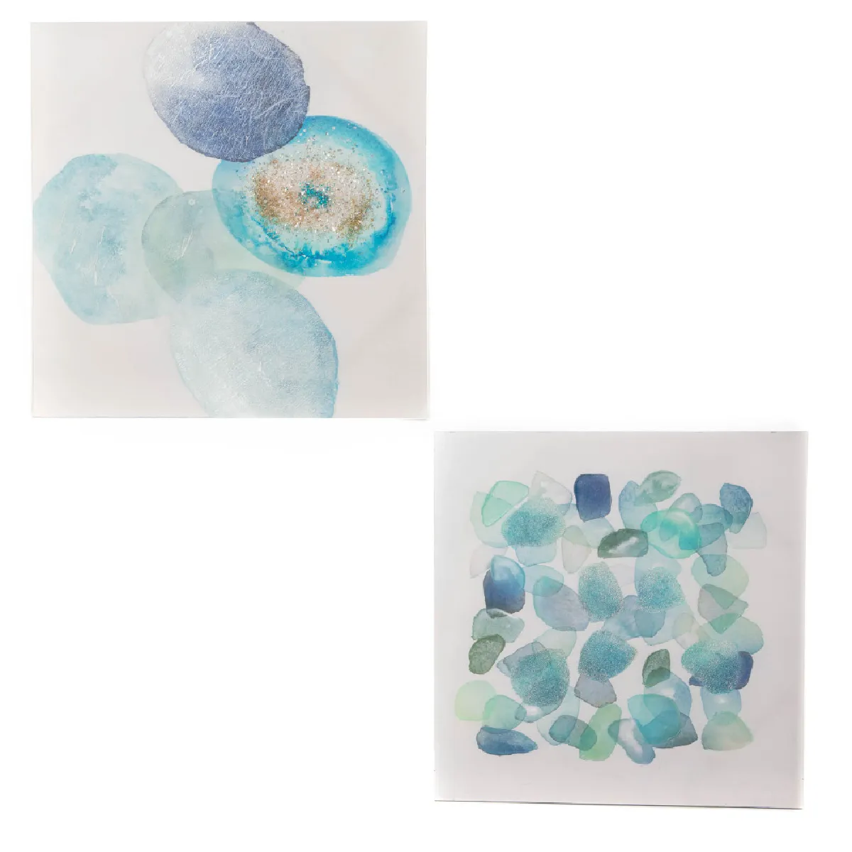 Non Communiqué Bleues/Bleu Toiles Nuances 80X80 Cm (Lot De 2) - Amadeus - Bois - Image 3