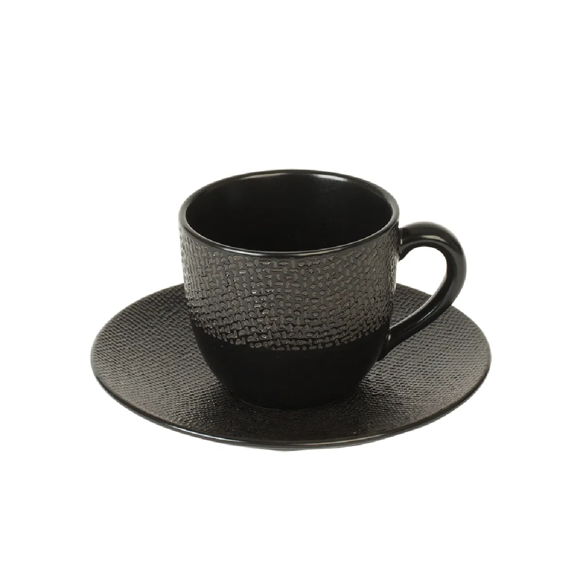 Table Passion Noir Tasse À Café Et Sous-Tasse Vésuvio 12 Cl (Lot De 6)