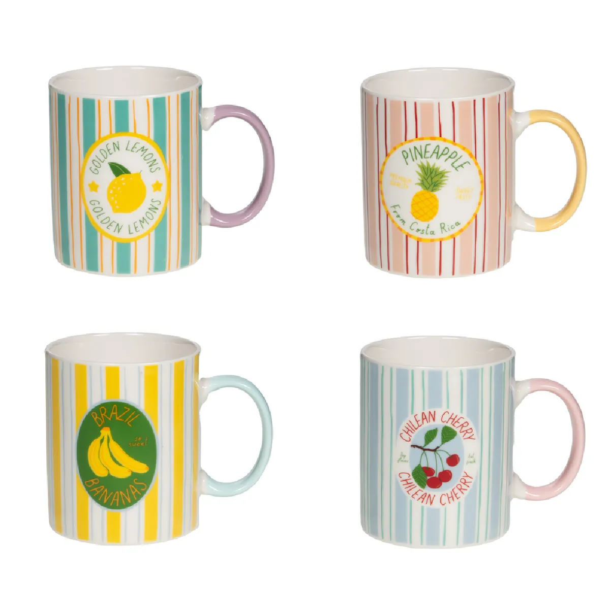 Table Passion Coffret De 4 Mugs Baya 34 Cl - Multicolore - Porcelaine - Image 3