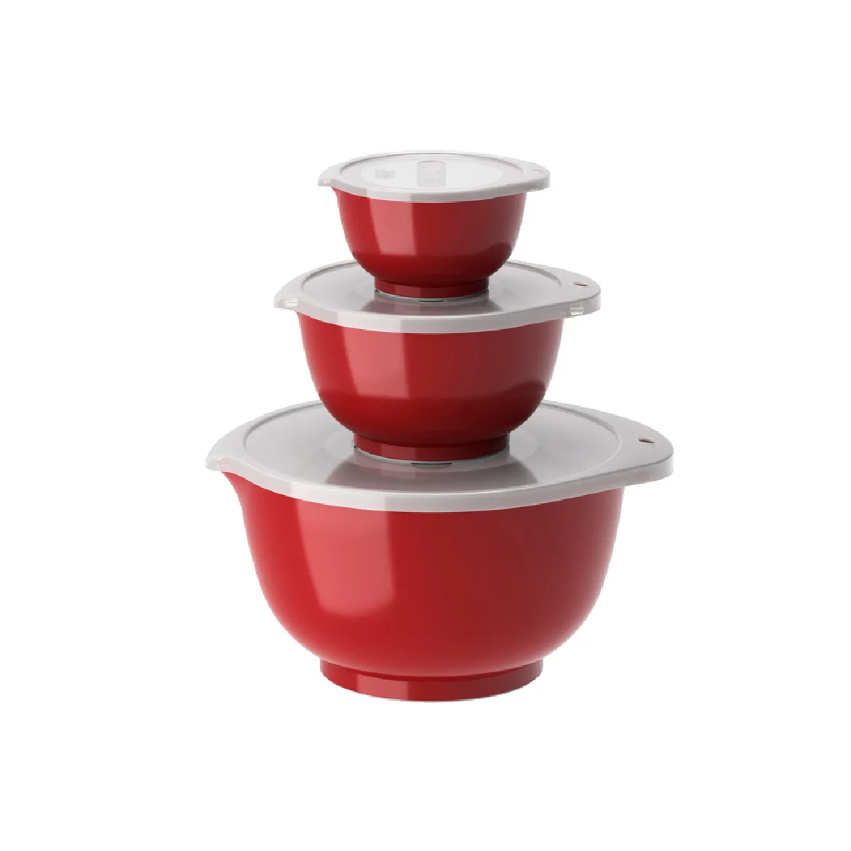 Non Communiqué Rouge Set De 3 Bols Avec Couvercles - Rosti - Plastique - Image 2