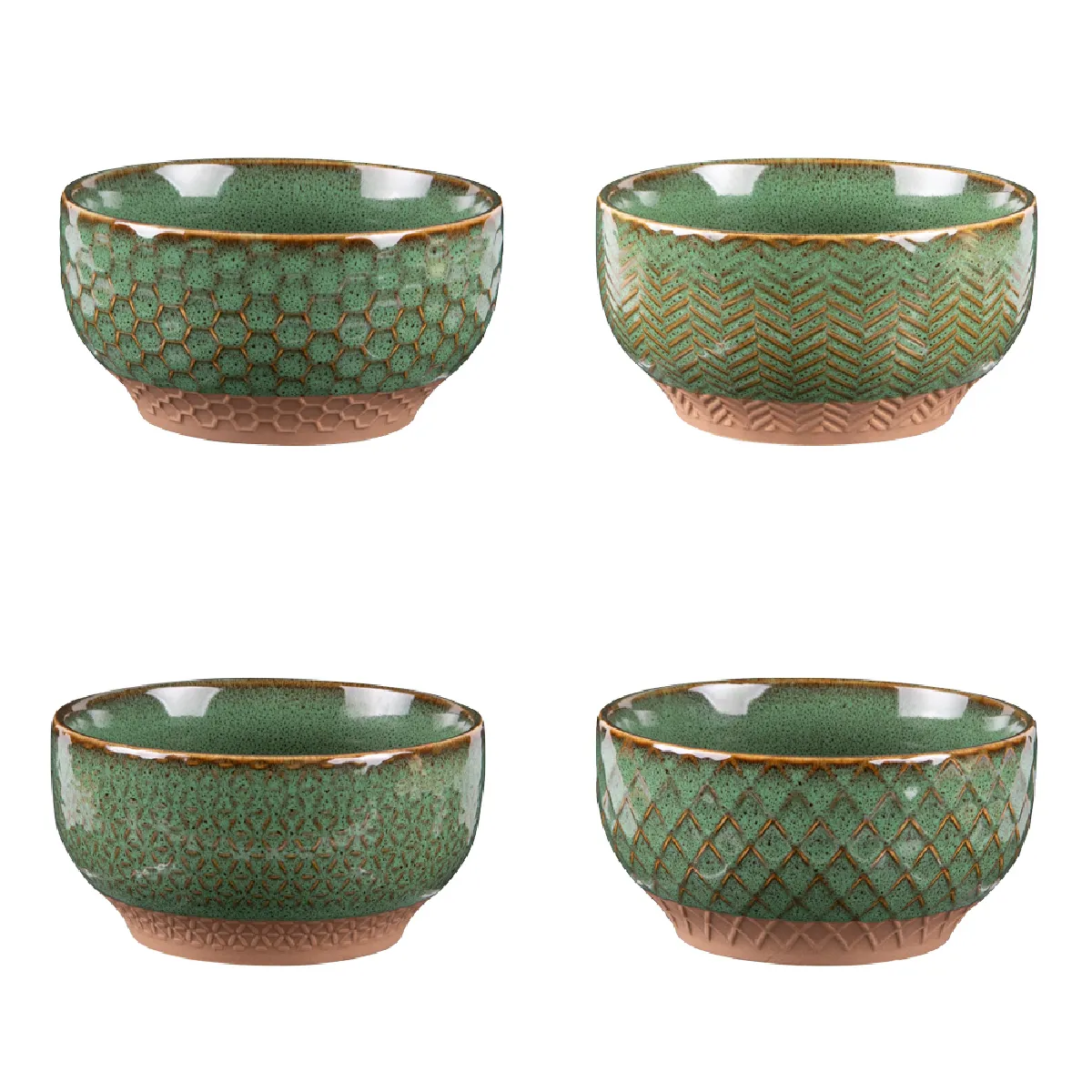 Table Passion Vertes Coffret De 4 Coupelles Jaspe 12 Cm